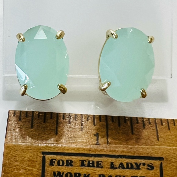 Heidi Daus CLIP 🆕Opaque Mint crystal button earring in original Heidi box - Picture 4 of 7